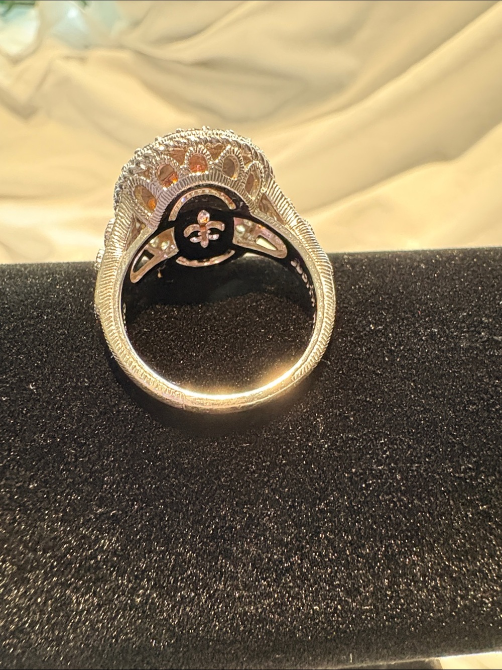 Judith Ripka 925 Sterling Silver Pink Quartz Halo Statement Ring CZ Designer 8 - Picture 3 of 4